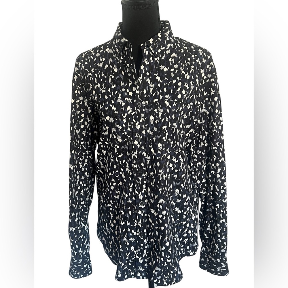 Club Monaco Black, Navy, White Patterned Shirt